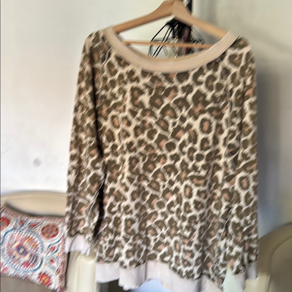 Free People Leopard Print Jacket - Brown and Cream